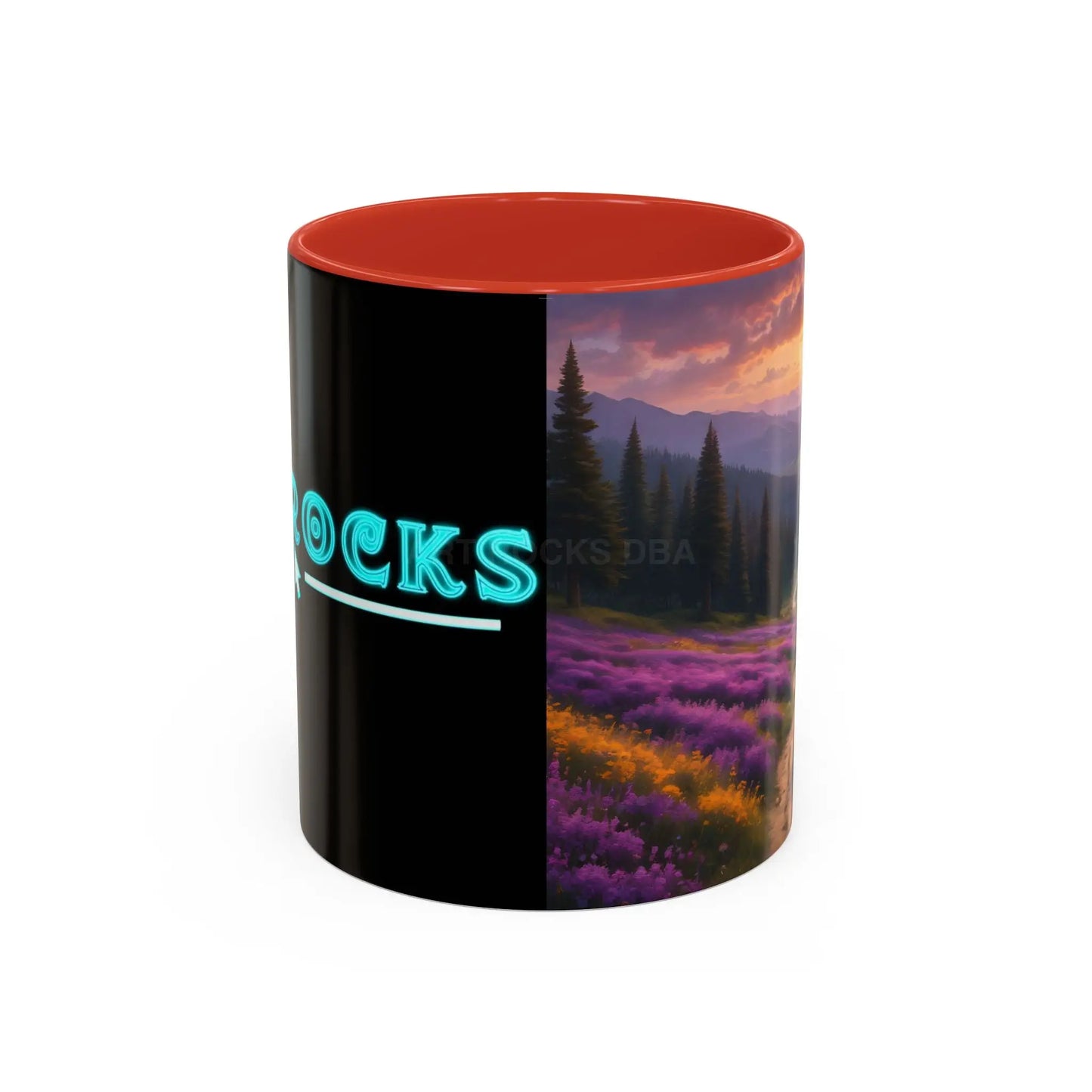 Lavender Sunset Mountain Meadow Accent Coffee Mug (11/15oz) - 11oz / Red - Mug