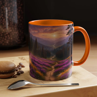 Lavender Sunset Mountain Meadow Accent Coffee Mug (11/15oz) - Mug