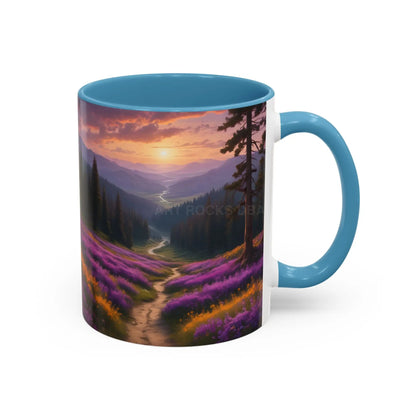 Lavender Sunset Mountain Meadow Accent Coffee Mug (11/15oz) - Mug