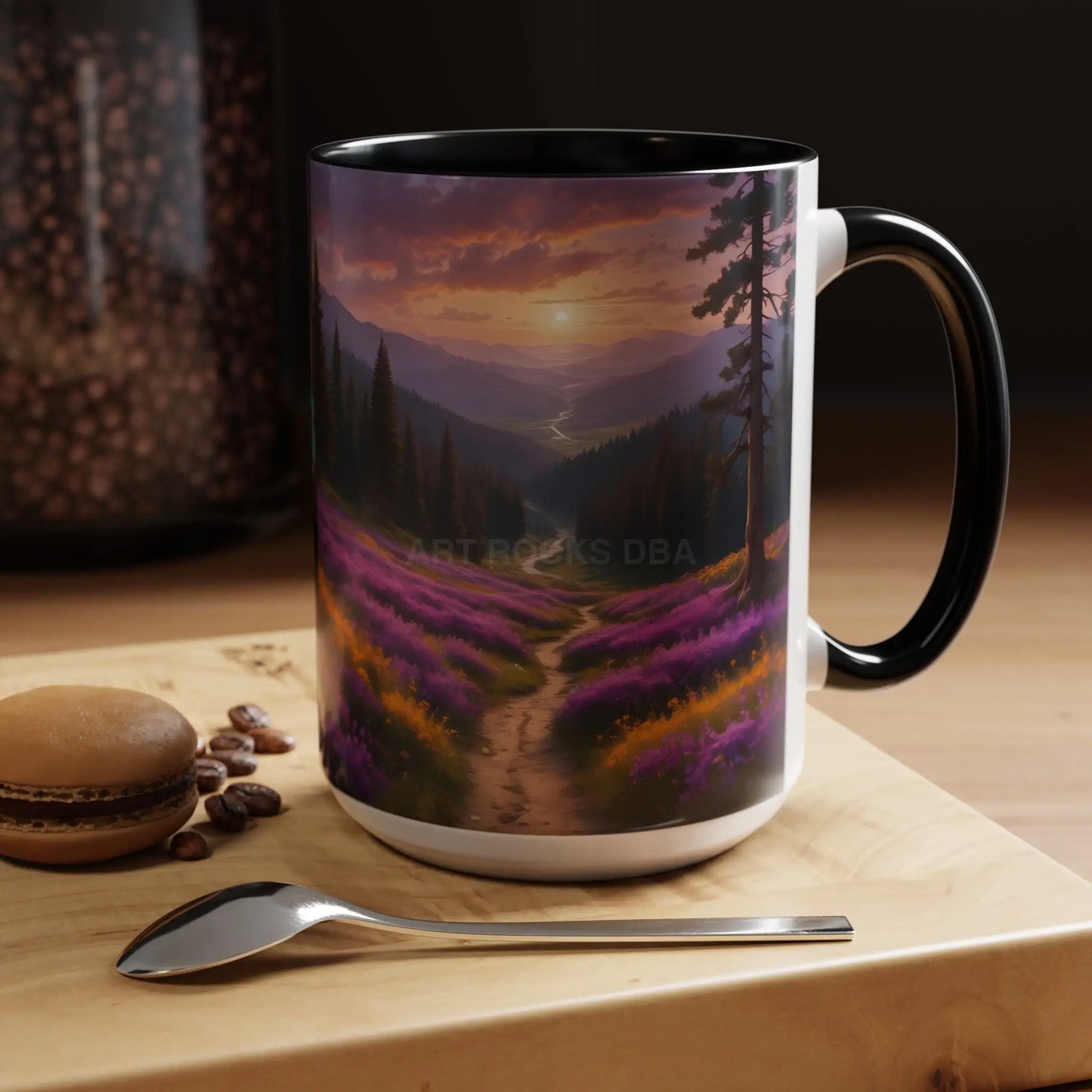 Lavender Sunset Mountain Meadow Accent Coffee Mug (11/15oz) - Mug