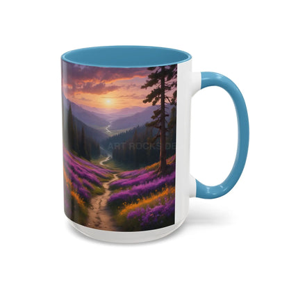 Lavender Sunset Mountain Meadow Accent Coffee Mug (11/15oz) - Mug