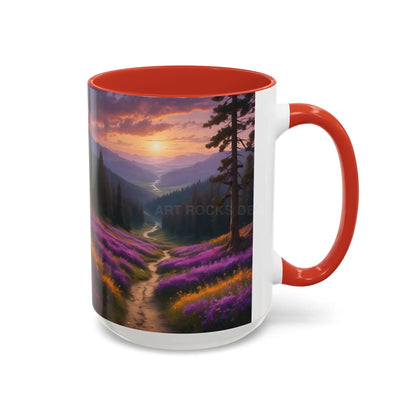 Lavender Sunset Mountain Meadow Accent Coffee Mug (11/15oz) - Mug