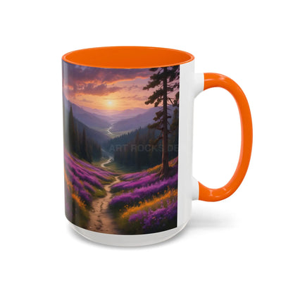 Lavender Sunset Mountain Meadow Accent Coffee Mug (11/15oz) - Mug