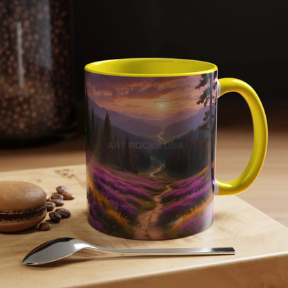 Lavender Sunset Mountain Meadow Accent Coffee Mug (11/15oz) - Mug