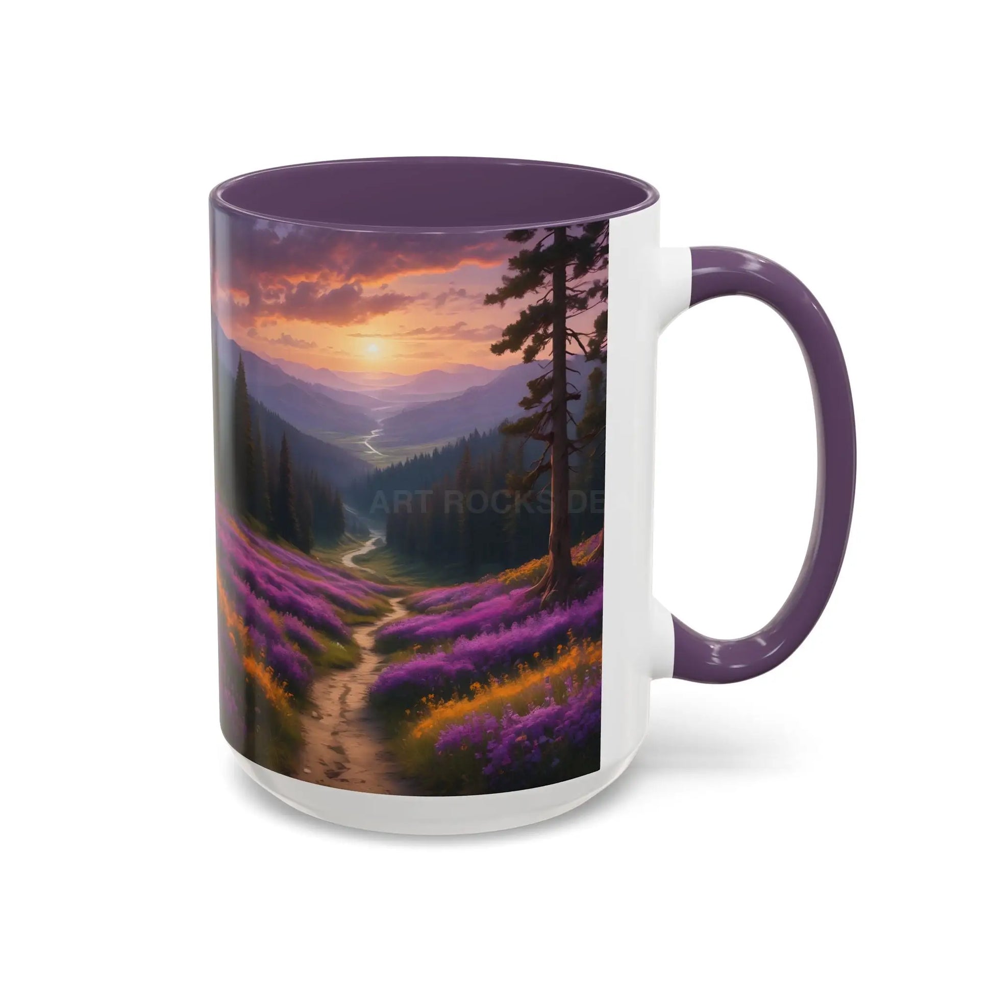 Lavender Sunset Mountain Meadow Accent Coffee Mug (11/15oz) - Mug