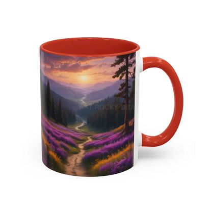 Lavender Sunset Mountain Meadow Accent Coffee Mug (11/15oz) - Mug