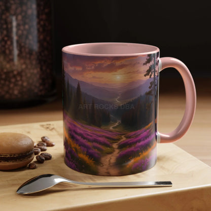 Lavender Sunset Mountain Meadow Accent Coffee Mug (11/15oz) - Mug