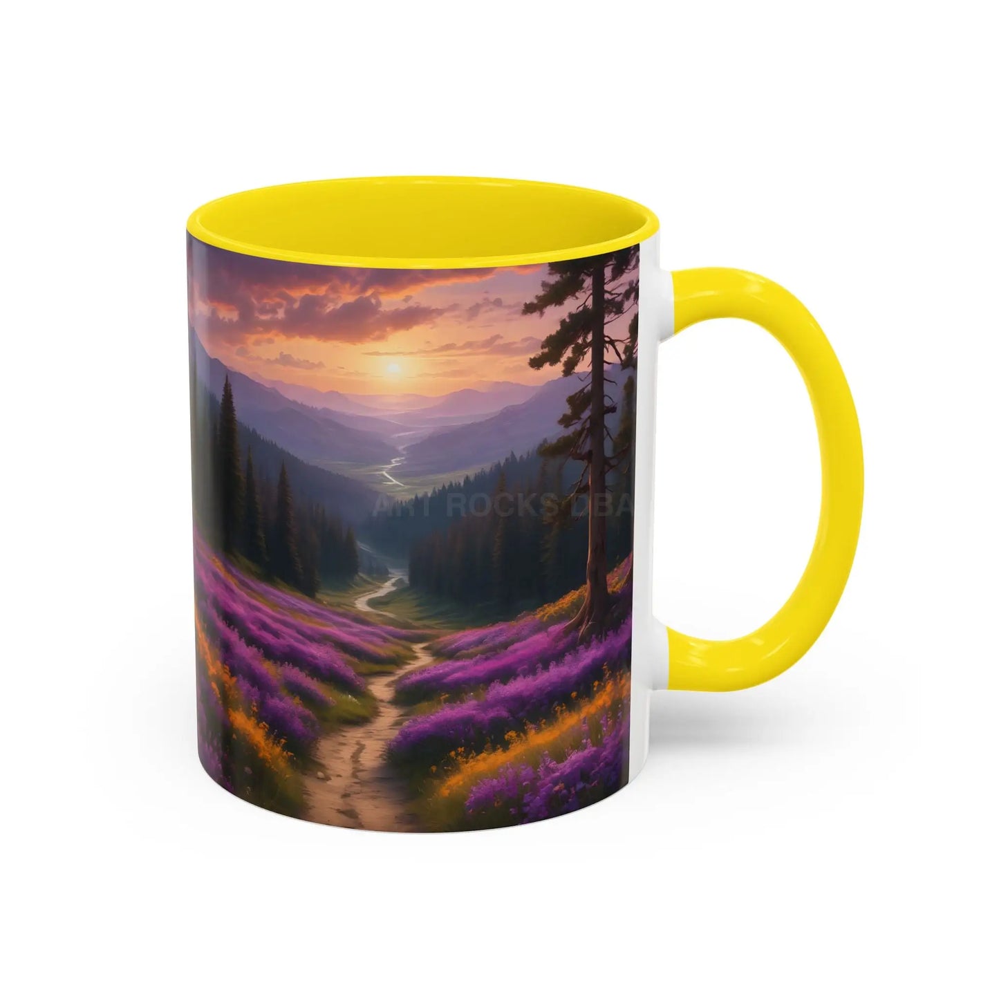Lavender Sunset Mountain Meadow Accent Coffee Mug (11/15oz) - Mug
