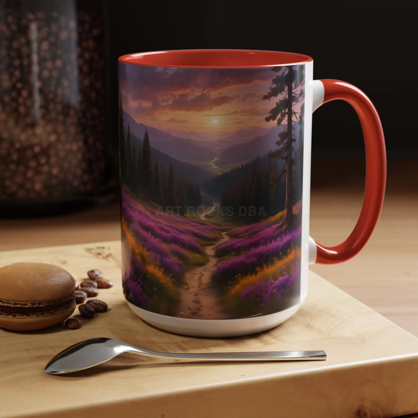 Lavender Sunset Mountain Meadow Accent Coffee Mug (11/15oz) - Mug