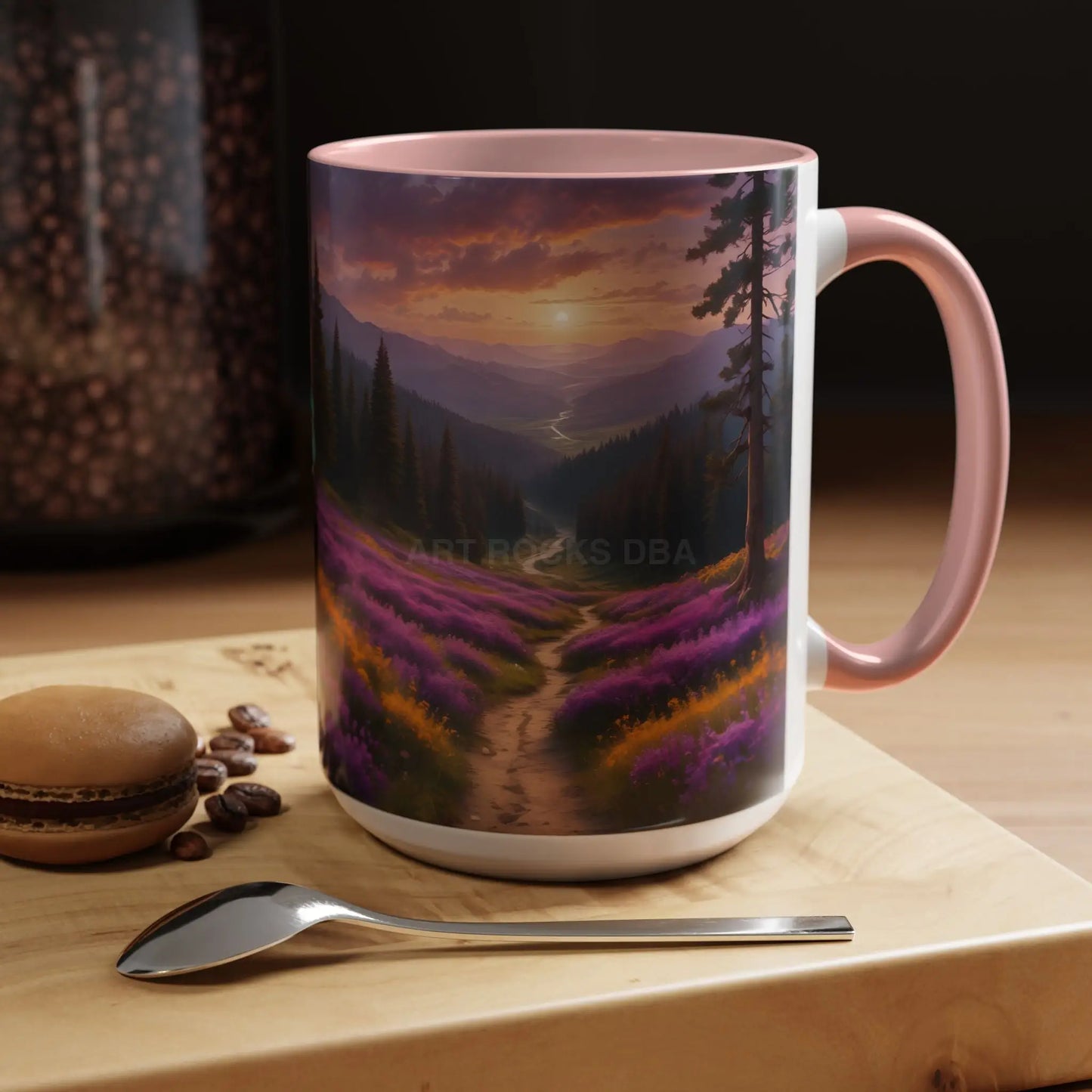 Lavender Sunset Mountain Meadow Accent Coffee Mug (11/15oz) - Mug