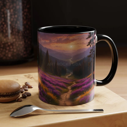 Lavender Sunset Mountain Meadow Accent Coffee Mug (11/15oz) - Mug