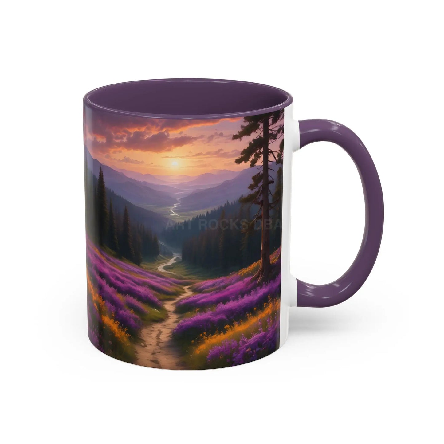 Lavender Sunset Mountain Meadow Accent Coffee Mug (11/15oz) - Mug
