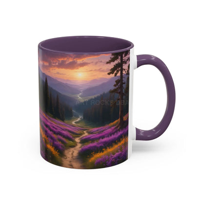 Lavender Sunset Mountain Meadow Accent Coffee Mug (11/15oz) - Mug