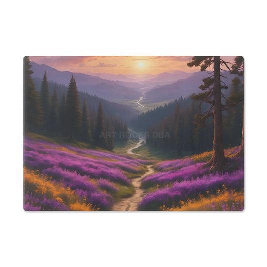 Lavender Sunset Mountain Meadow Scenic Cutting Board - Small - Home Decor