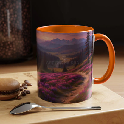 Lavender Wildflower Landscape Coffee Mug — Accent 11/15oz - Mug