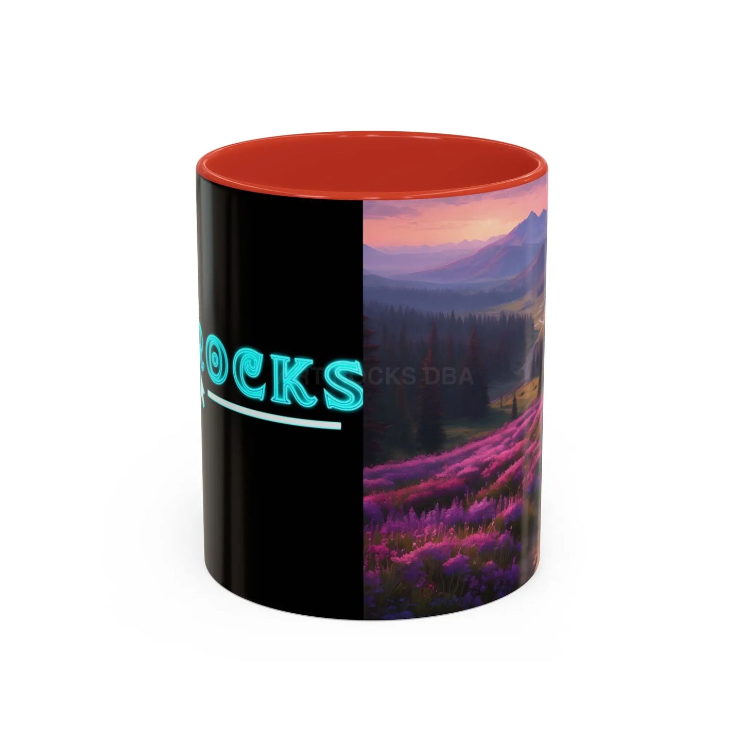 Lavender Wildflower Landscape Coffee Mug — Accent 11/15oz - 11oz / Red - Mug