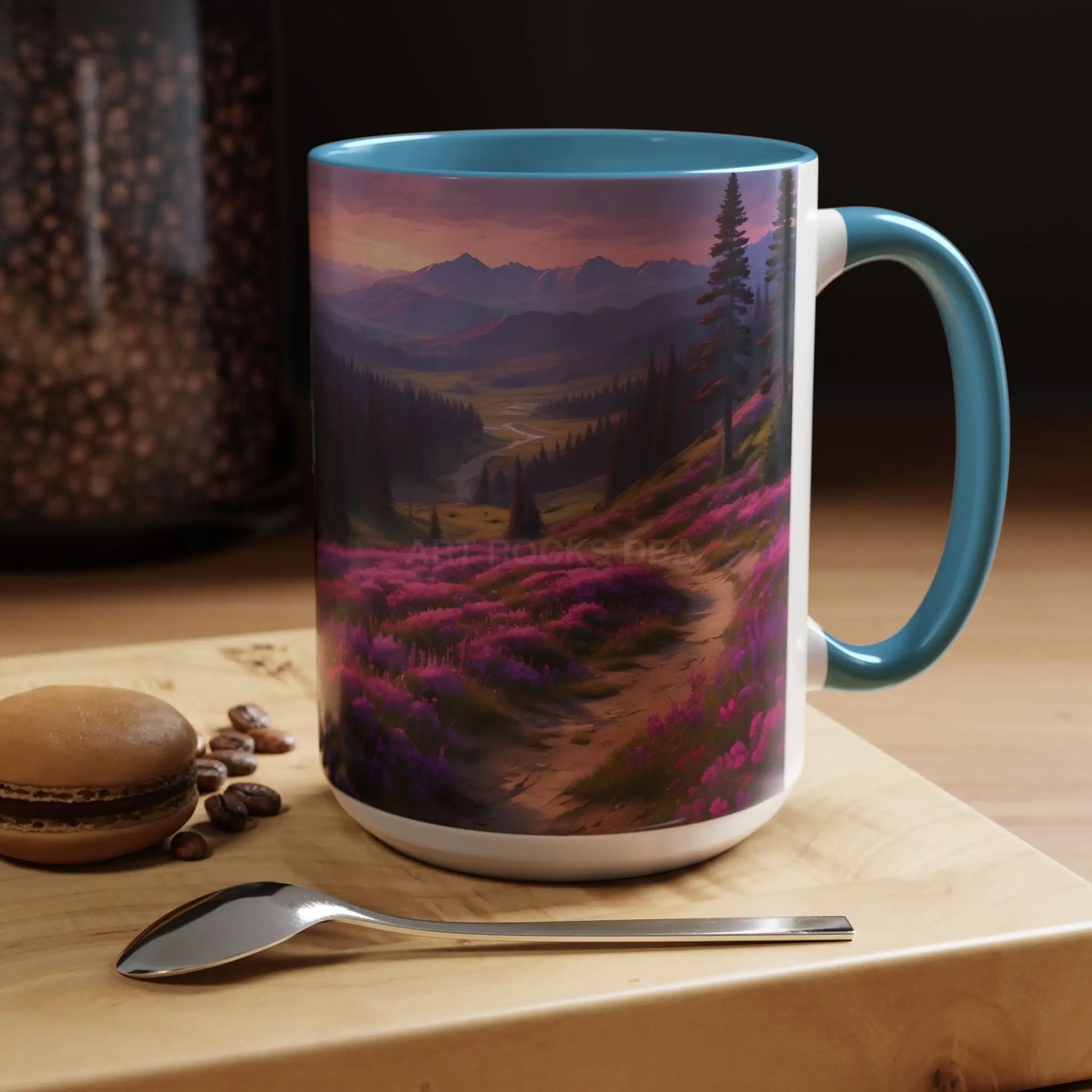 Lavender Wildflower Landscape Coffee Mug — Accent 11/15oz - Mug