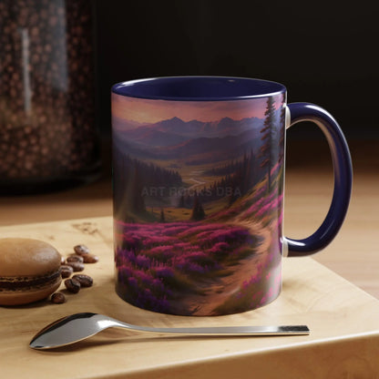 Lavender Wildflower Landscape Coffee Mug — Accent 11/15oz - Mug