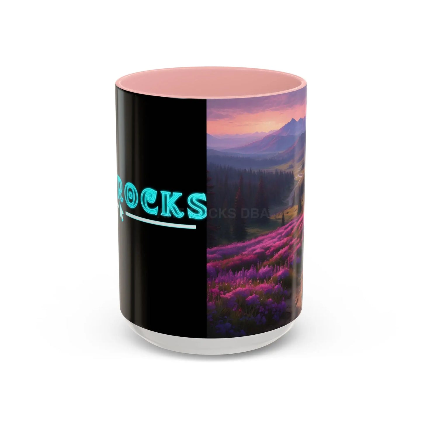 Lavender Wildflower Landscape Coffee Mug — Accent 11/15oz - 15oz / Pink - Mug