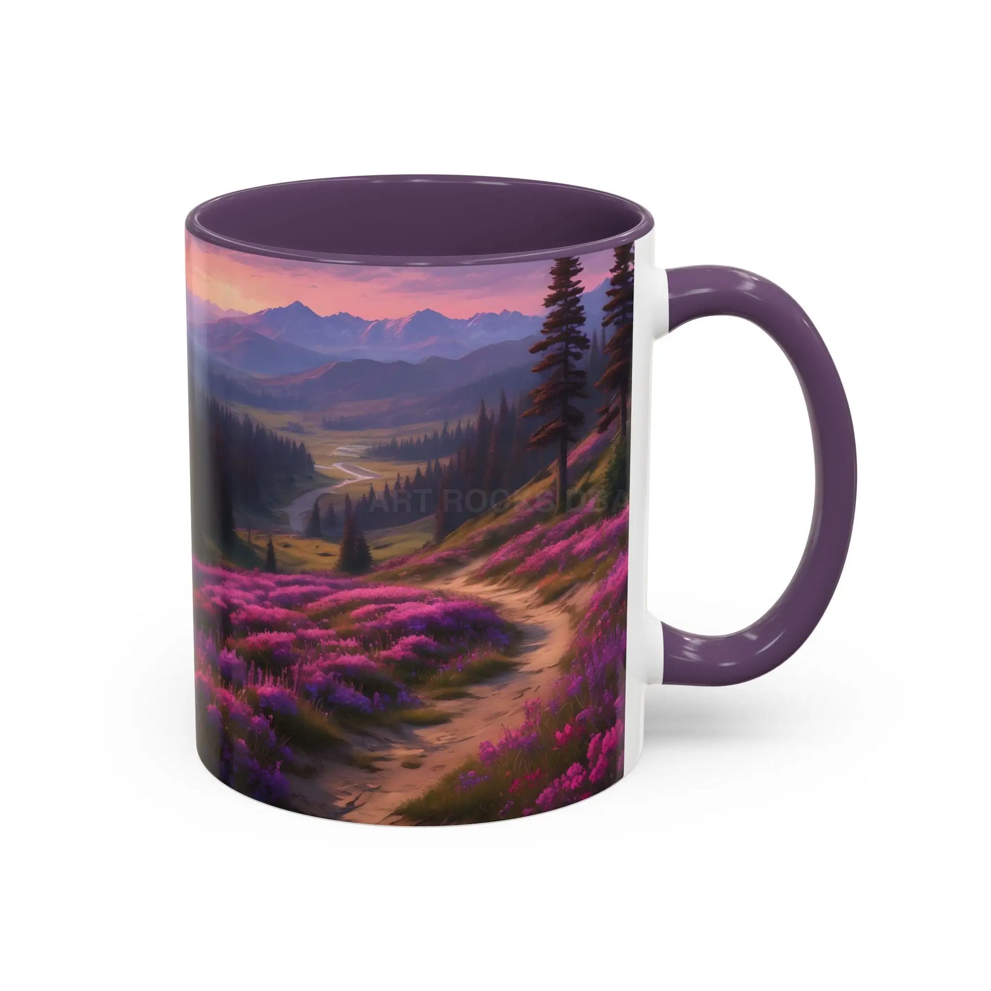 Lavender Wildflower Landscape Coffee Mug — Accent 11/15oz - Mug