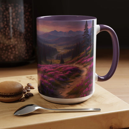 Lavender Wildflower Landscape Coffee Mug — Accent 11/15oz - Mug