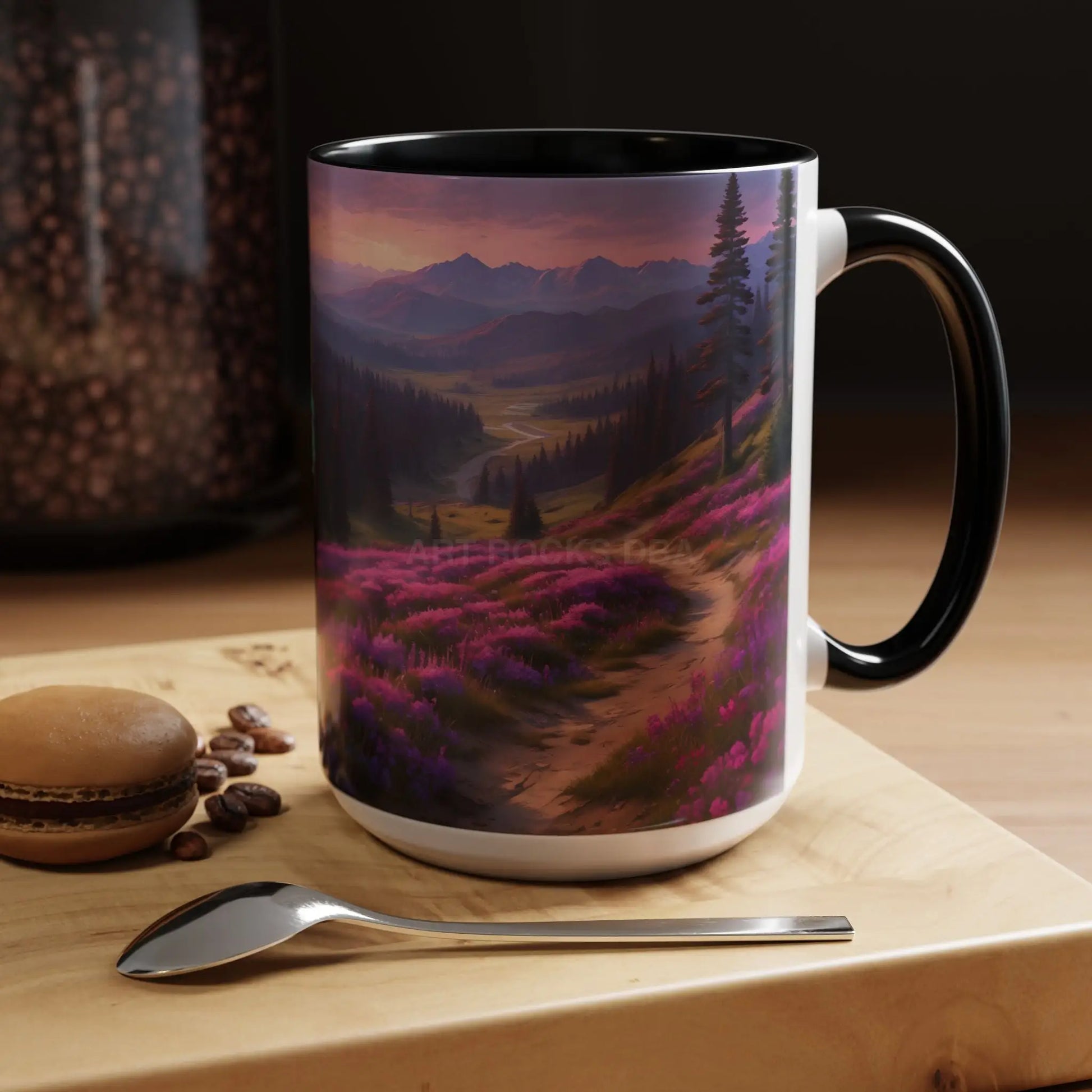 Lavender Wildflower Landscape Coffee Mug — Accent 11/15oz - Mug