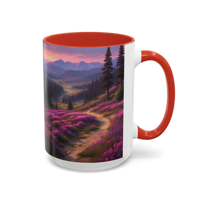 Lavender Wildflower Landscape Coffee Mug — Accent 11/15oz - Mug