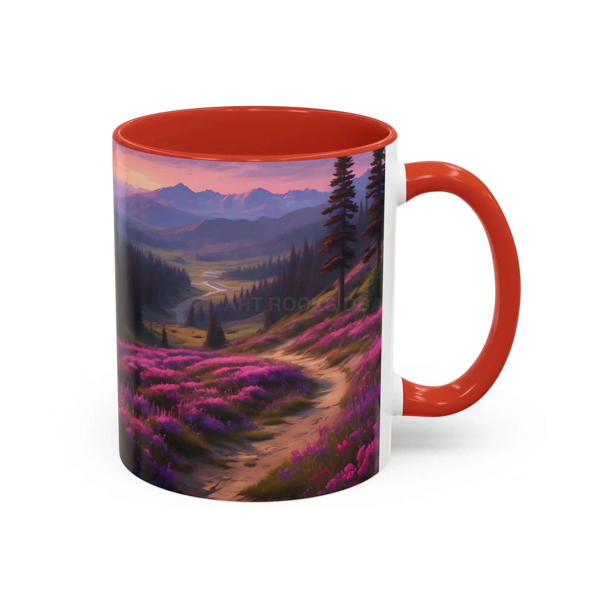 Lavender Wildflower Landscape Coffee Mug — Accent 11/15oz - Mug