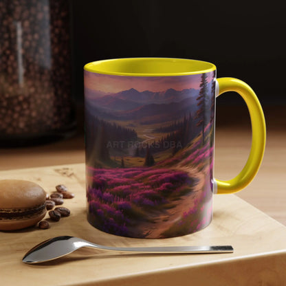 Lavender Wildflower Landscape Coffee Mug — Accent 11/15oz - Mug
