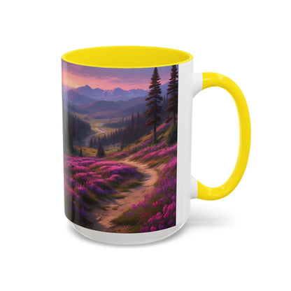 Lavender Wildflower Landscape Coffee Mug — Accent 11/15oz - Mug