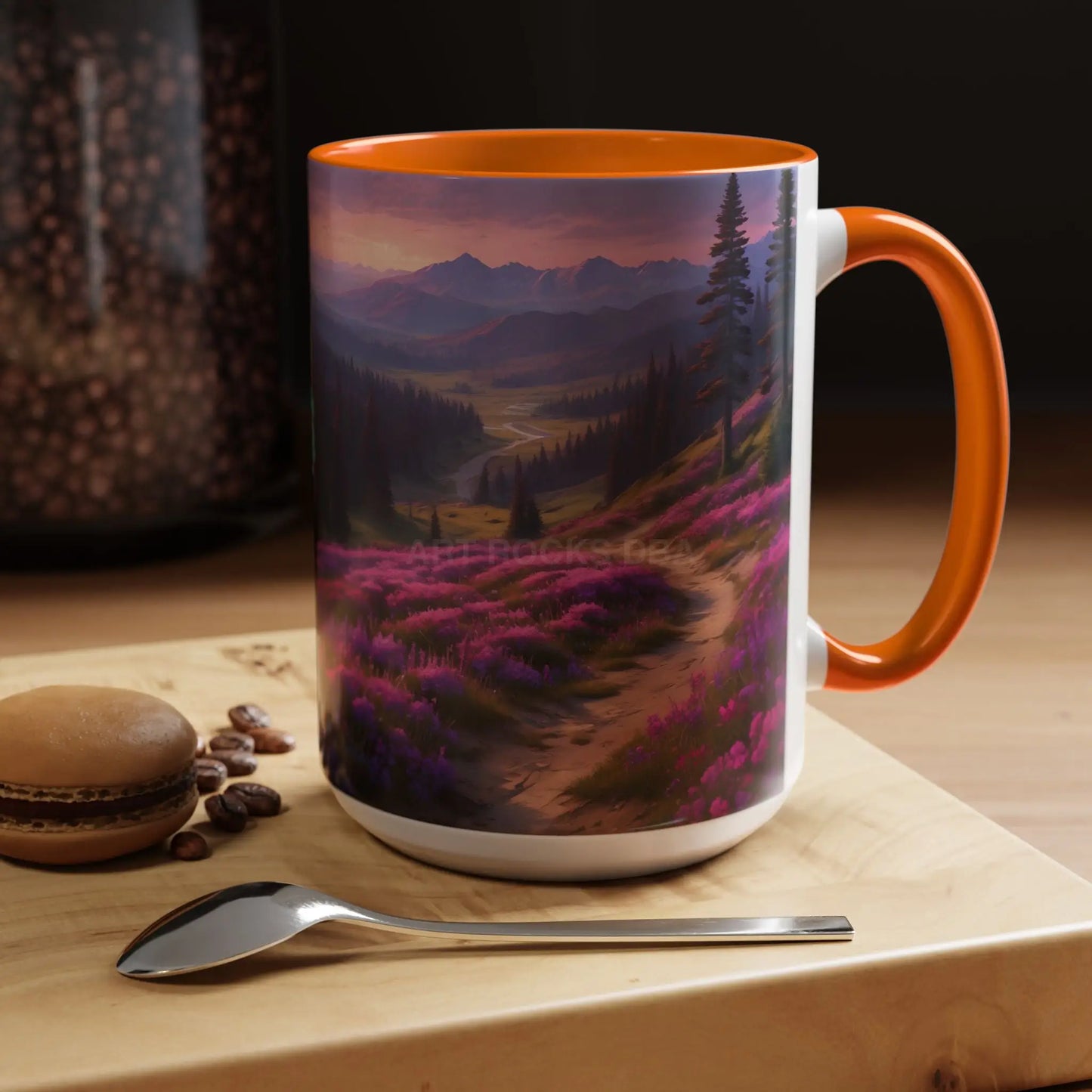 Lavender Wildflower Landscape Coffee Mug — Accent 11/15oz - Mug