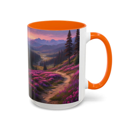 Lavender Wildflower Landscape Coffee Mug — Accent 11/15oz - Mug