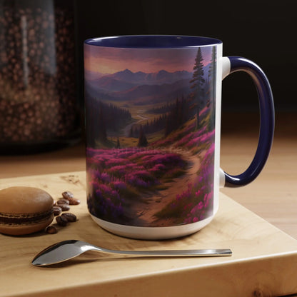 Lavender Wildflower Landscape Coffee Mug — Accent 11/15oz - Mug