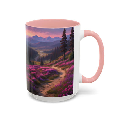 Lavender Wildflower Landscape Coffee Mug — Accent 11/15oz - Mug
