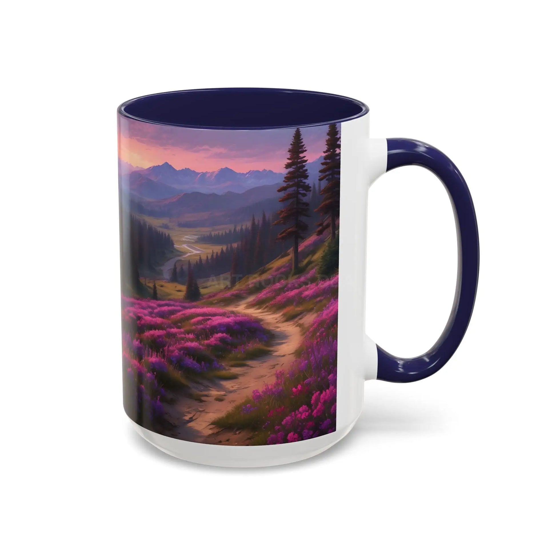 Lavender Wildflower Landscape Coffee Mug — Accent 11/15oz - Mug