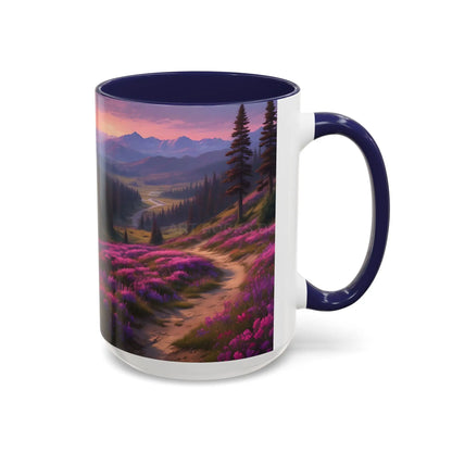 Lavender Wildflower Landscape Coffee Mug — Accent 11/15oz - Mug
