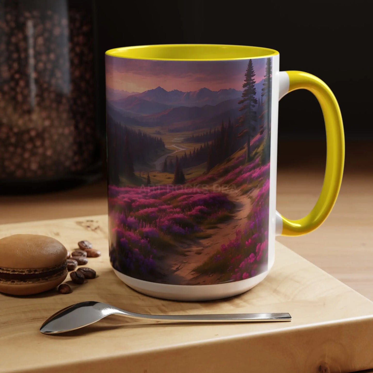 Lavender Wildflower Landscape Coffee Mug — Accent 11/15oz - Mug