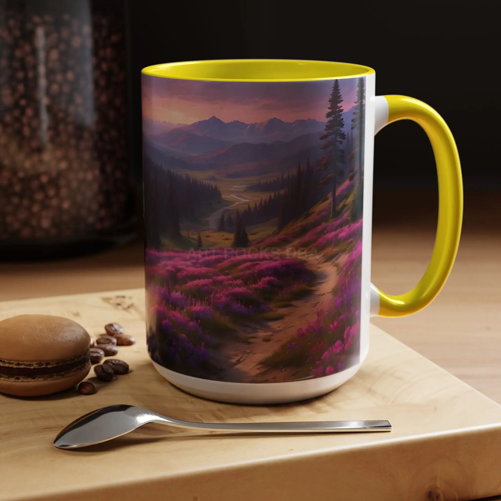 Lavender Wildflower Landscape Coffee Mug — Accent 11/15oz - Mug