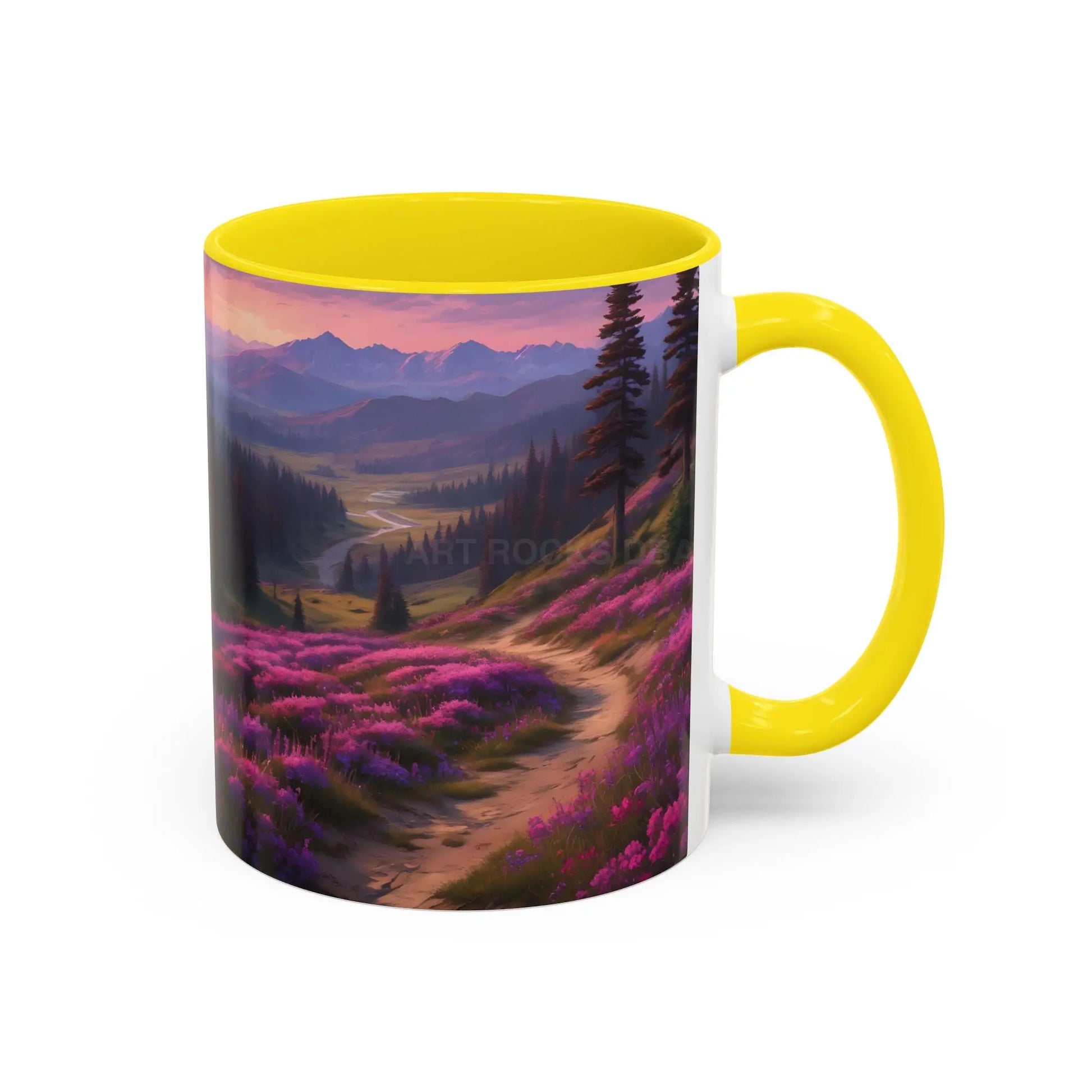 Lavender Wildflower Landscape Coffee Mug — Accent 11/15oz - Mug