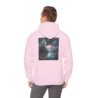 Lightning Lake Hooded Sweatshirt Cozy Unisex Hoodie Perfect Gift for Artists Stylish Hooded Pullover Artsy Sweatshirt