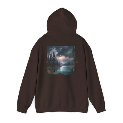 Lightning Lake Hooded Sweatshirt Cozy Unisex Hoodie Perfect Gift for Artists Stylish Hooded Pullover Artsy Sweatshirt
