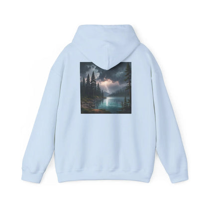 Lightning Lake Hooded Sweatshirt Cozy Unisex Hoodie Perfect Gift for Artists Stylish Hooded Pullover Artsy Sweatshirt