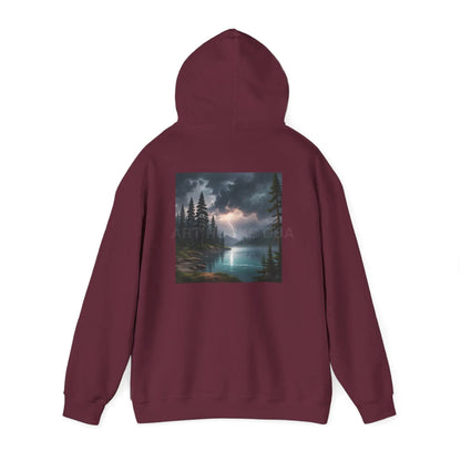 Lightning Lake Hooded Sweatshirt Cozy Unisex Hoodie Perfect Gift for Artists Stylish Hooded Pullover Artsy Sweatshirt