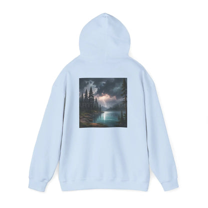 Lightning Lake Hooded Sweatshirt Cozy Unisex Hoodie Perfect Gift for Artists Stylish Hooded Pullover Artsy Sweatshirt