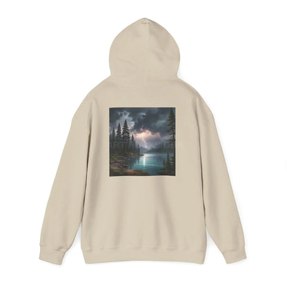 Lightning Lake Hooded Sweatshirt Cozy Unisex Hoodie Perfect Gift for Artists Stylish Hooded Pullover Artsy Sweatshirt