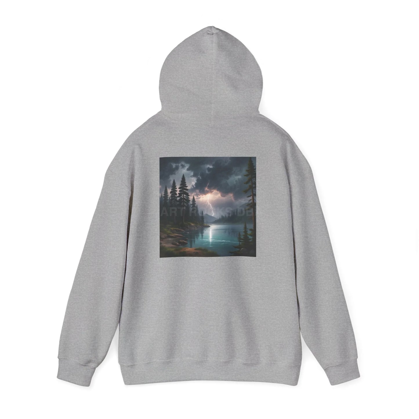 Lightning Lake Hooded Sweatshirt Cozy Unisex Hoodie Perfect Gift for Artists Stylish Hooded Pullover Artsy Sweatshirt