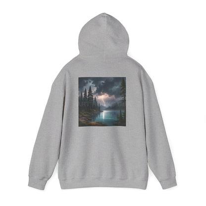 Lightning Lake Hooded Sweatshirt Cozy Unisex Hoodie Perfect Gift for Artists Stylish Hooded Pullover Artsy Sweatshirt