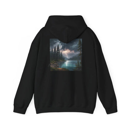 Lightning Lake Hooded Sweatshirt Cozy Unisex Hoodie Perfect Gift for Artists Stylish Hooded Pullover Artsy Sweatshirt
