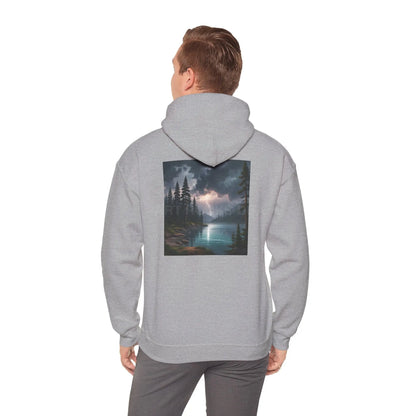 Lightning Lake Hooded Sweatshirt Cozy Unisex Hoodie Perfect Gift for Artists Stylish Hooded Pullover Artsy Sweatshirt