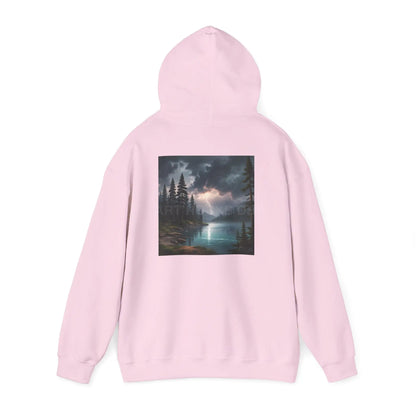Lightning Lake Hooded Sweatshirt Cozy Unisex Hoodie Perfect Gift for Artists Stylish Hooded Pullover Artsy Sweatshirt